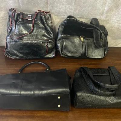 Assorted Black Medium Size Purse Set 