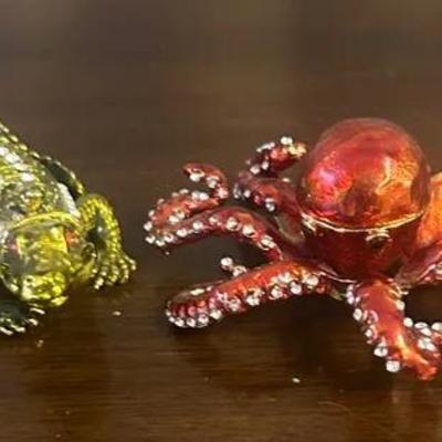 Jeweled Decorative Animal Trinket Boxes 