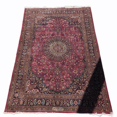 Vintage Persian Nain Hand-Knotted Colorful Wool Rug