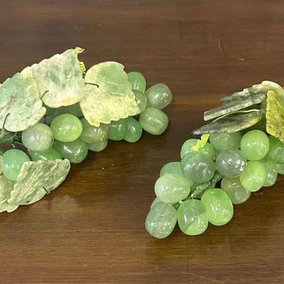 Hardstone Decorative Grapes On Stem Pair