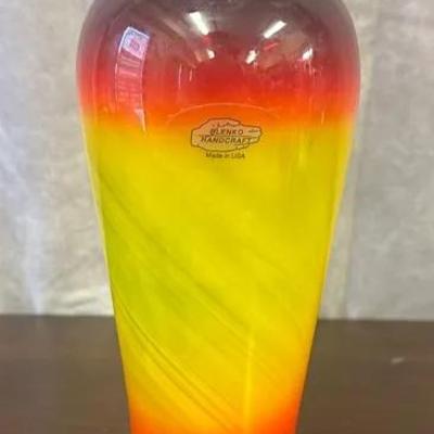 Blenko Glass Company Tequila Sunrise Vase