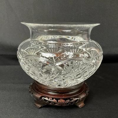 Waterford Crystal Cassel Bowl, With Wood Stand