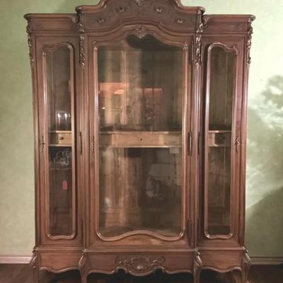 Vintage Large French Louis XV Styled Display Cabinet  