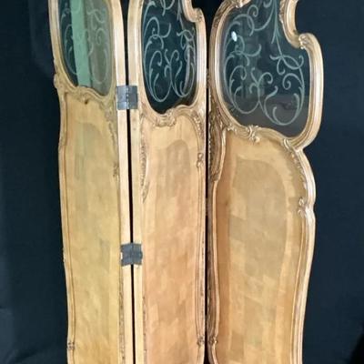 Vintage French Style 3 Panel Decorative Folding Screen 