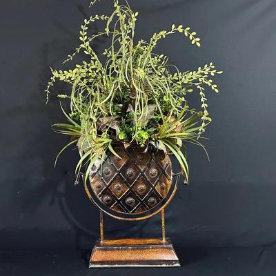 Metal Planter & Arrangement