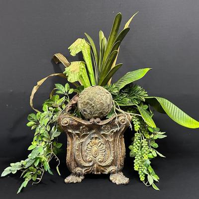 Gold Painted Planter & Arrangement