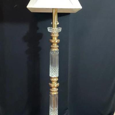 Vintage Brass And Crystal Concord Floor Lamp