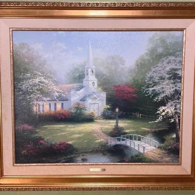 Signed Limited Edition Thomas Kincade Hometown Chapel Hometown Memories II