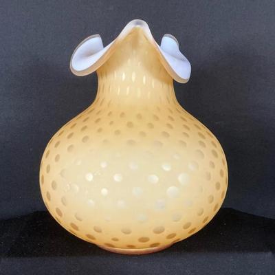 Satin Handblown Glass Raindrop Patterned Vase 