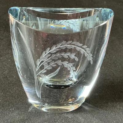 Signed & Numbered Strombergshyttan Glass Vase 