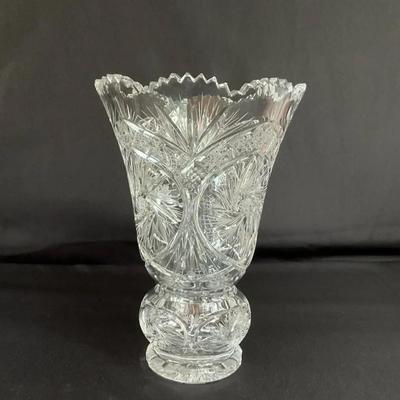 Polish Cut Crystal Vase