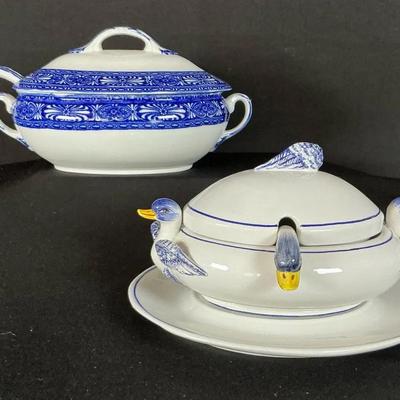 Italian & Wedgewood Blue & White Tureens