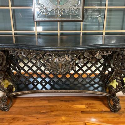 Metal, Marble, & Mirror Entry Table #2