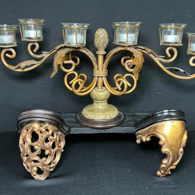 Vintage Brass Ornate Candelabra & More