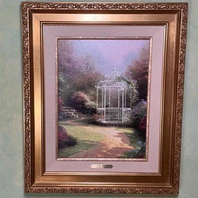 Signed Limited Edition Thomas Kincade Lilac Gazebo 