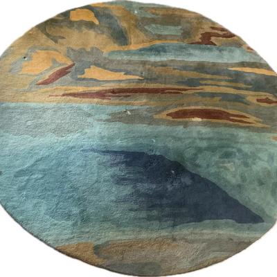 Trans Ocean Landscape Round Area Rug