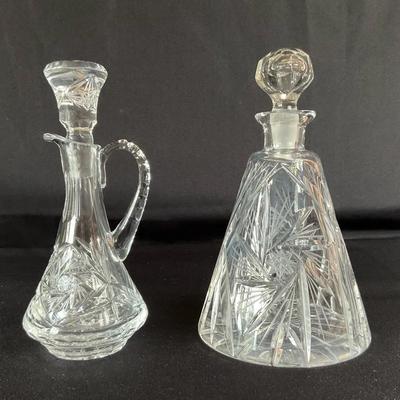 Cut Crystal Decanter And Cruet