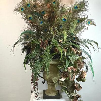 Artificial Plant With Peacock Feathers 