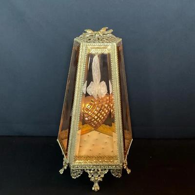 Gold Tone And Glass Display Case