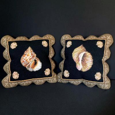 Shell Needlepoint Pillows