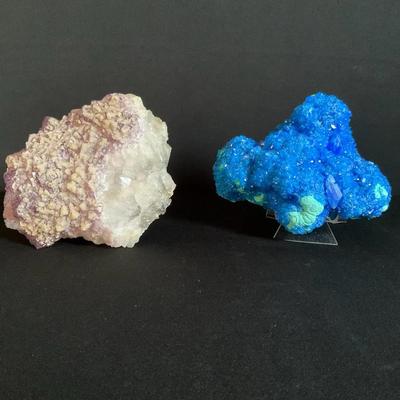 Purple Creedite & Chalcanthite