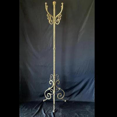Metal Gold Antiqued Coat Rack