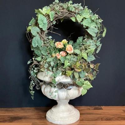 Decorative Artificial Arrangement In Large Urn 