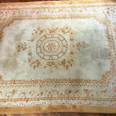 Large Golden Yellow Wool Rug