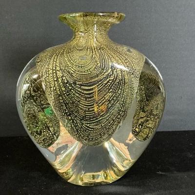Signed 1983 Jean Claude Navaro Handblown Glass Vase  
