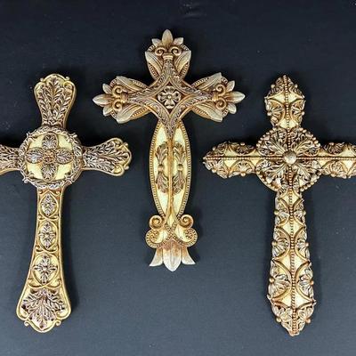Gold Painted Wall Crosses