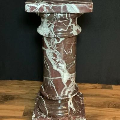 Red Marble Column Stand 