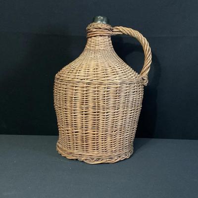 Vintage Wicker Wrapped Wine Bottle
