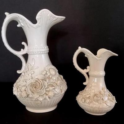 2 Belleek Pitchers