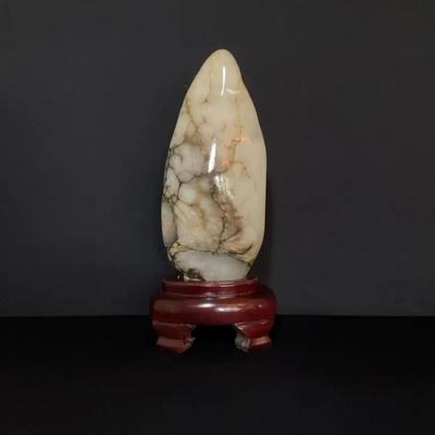 Hetian Jade On Wooden Stand