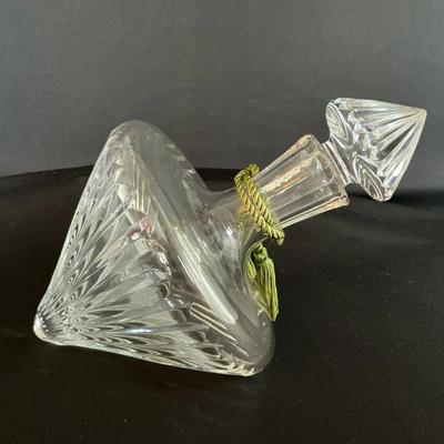 Tilted Faceted Crystal Decanter