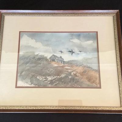 Signed & Framed Farmhouse Watercolor 