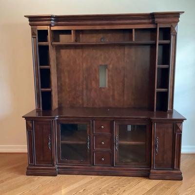 Whalen Furniture Golden Oak Entertainment Unit