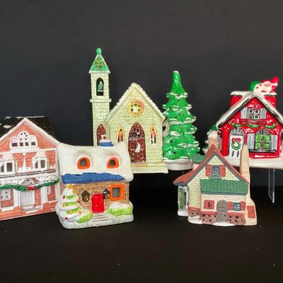 Ceramic Christmas Village Pieces