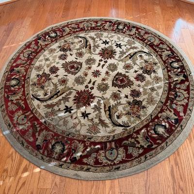 Ivory Patterned Round Rug