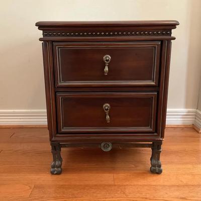 Leather And Metal Side Table