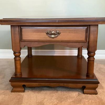 Wooden End Table with Shelf Stand