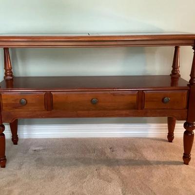 Hammary Wood & Glass Sofa Table