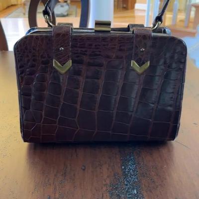 Sale Photo Thumbnail #19: Vintage Crocodile Furla Embossed Bag