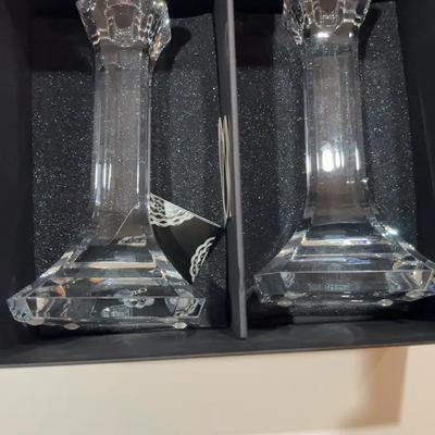 Orrefors Crystal Candlestick Holders