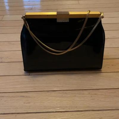 Sale Photo Thumbnail #37: Vintage Koret Black Clutch Handbag