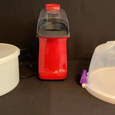 Air Pop Corn Maker, Cake Stand With Cover And Large Tupperware Container