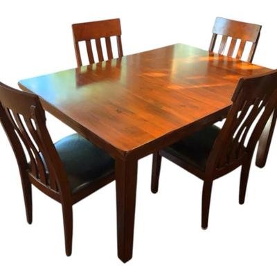 Solid Wood Kitchen Table With Four Chairs 