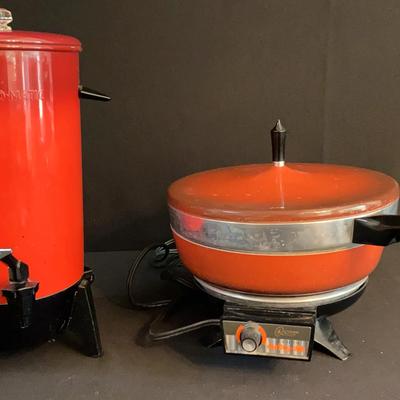 Vintage Oster Chafing Dish And Mirro-Matic Percolator Coffee Pot