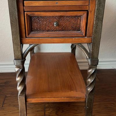 Nightstand, Metal, Wood, And Tile Lot 2