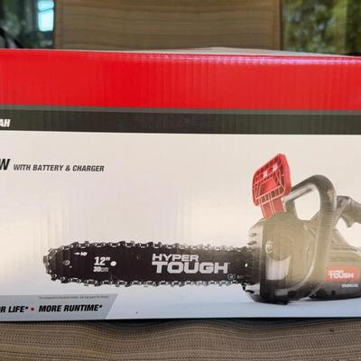 Hyper Tough 12in cordless chainsaw with battery and charger 